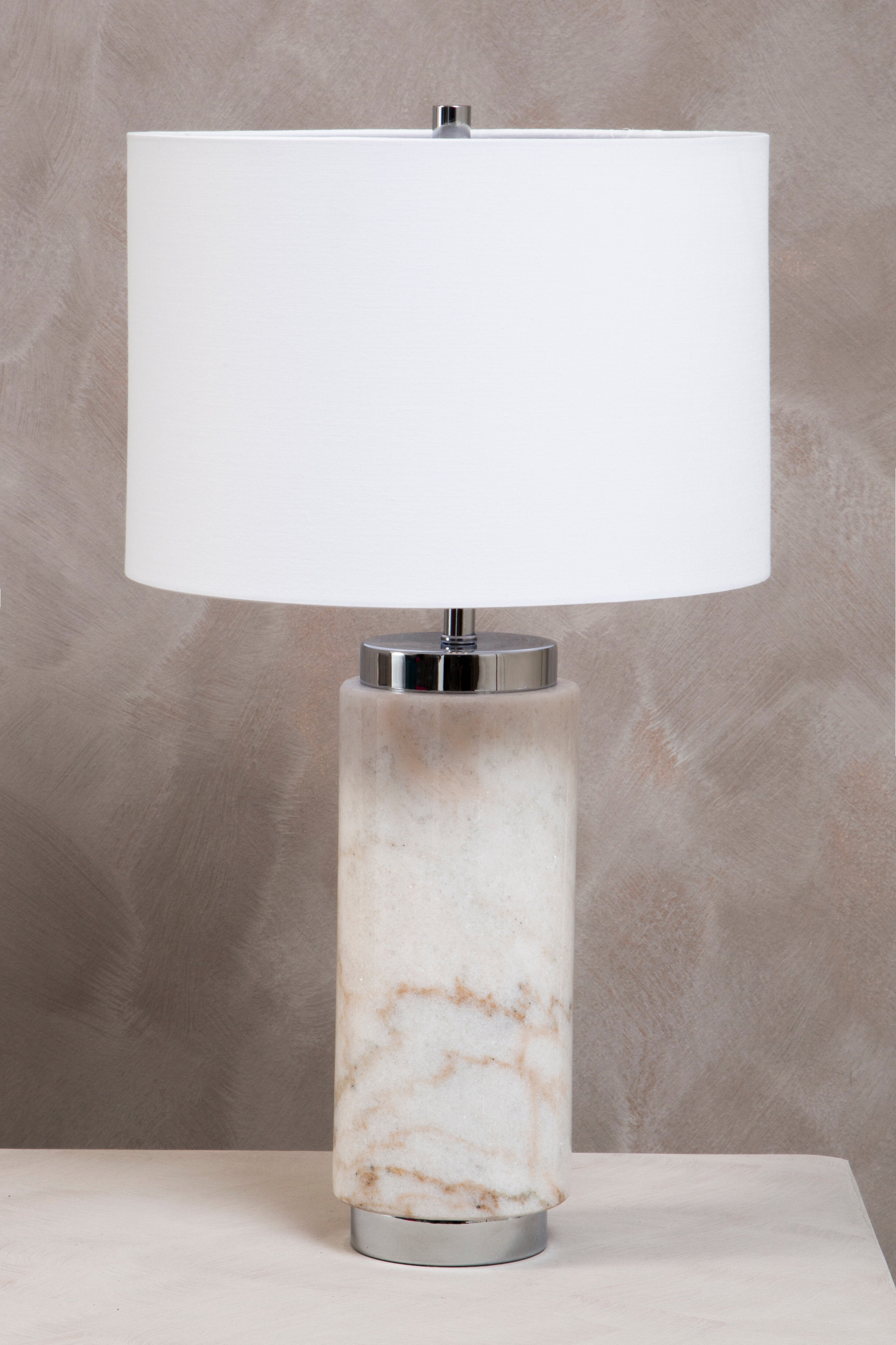 Alila Earth White Marble & White Fabric Table Lamp